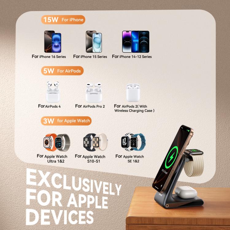 JOYROOM 3 in 1 Wireless Charging Station 4