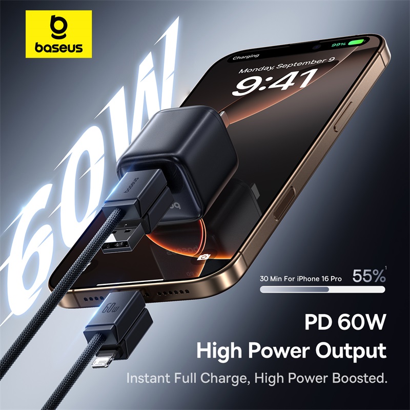 Baseus Versatile Two for Two Fast Charging Cable UC to CL 60W 1m 1