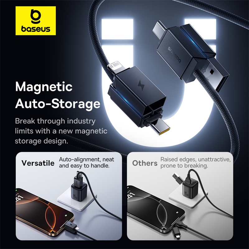 Baseus Versatile Two for Two Fast Charging Cable UC to CL 60W 1m 4