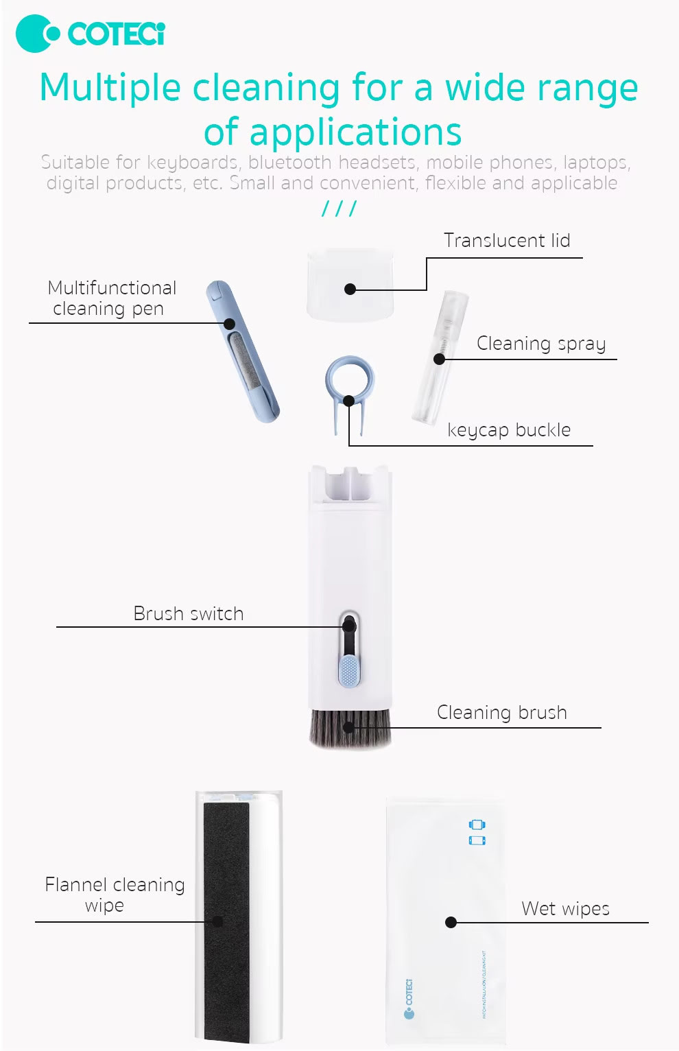 COTECi 8 in 1 Multifunction Cleaning Set 75002 7