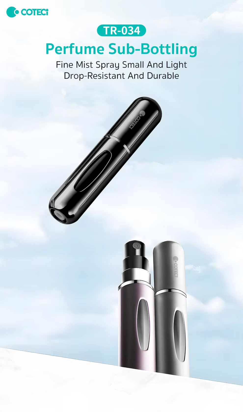 COTECi TR 034 Mini 5ml Refillable Aluminum Perfume Atomizer Bottle 6