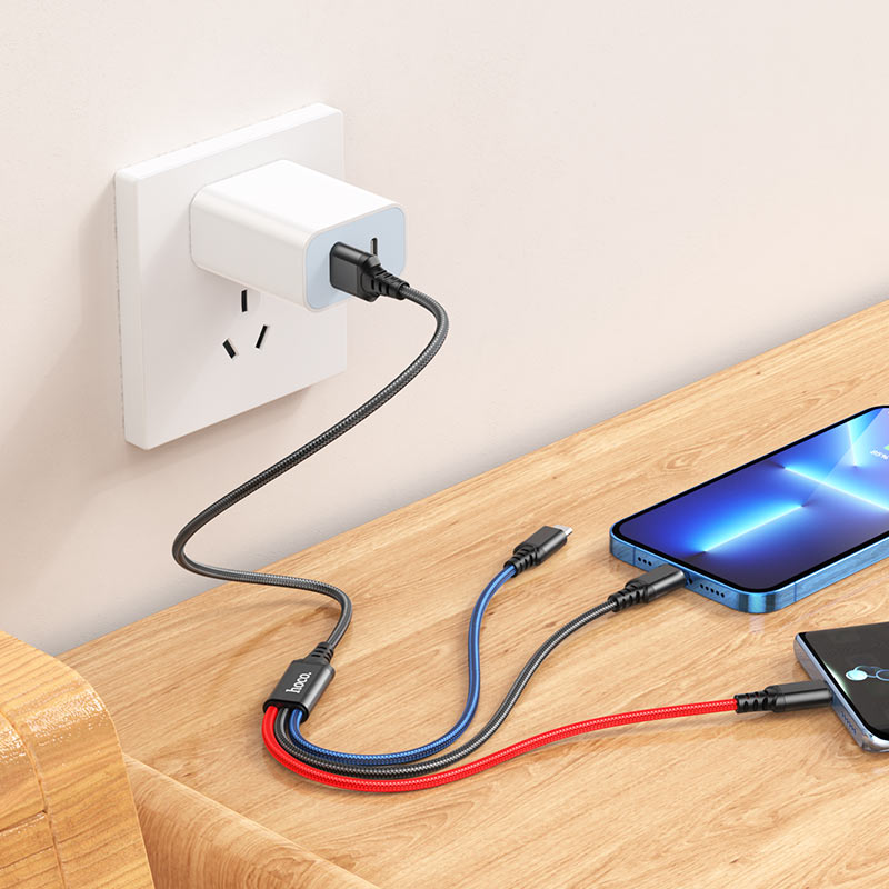 Hoco X76 3 in 1 Super Charging Cable 1