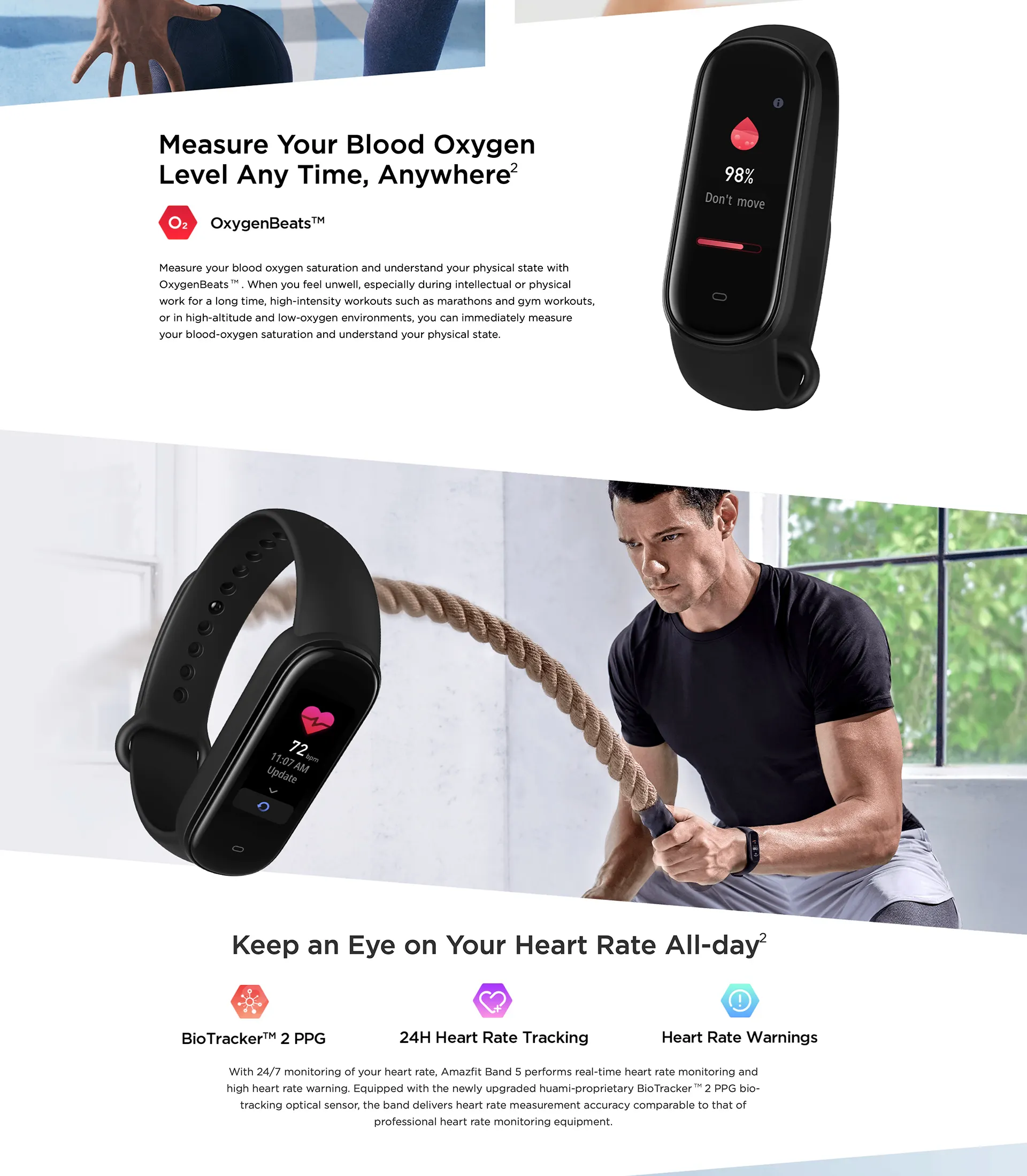 Amazfit Band 5 Smart fitness tracker with spO201