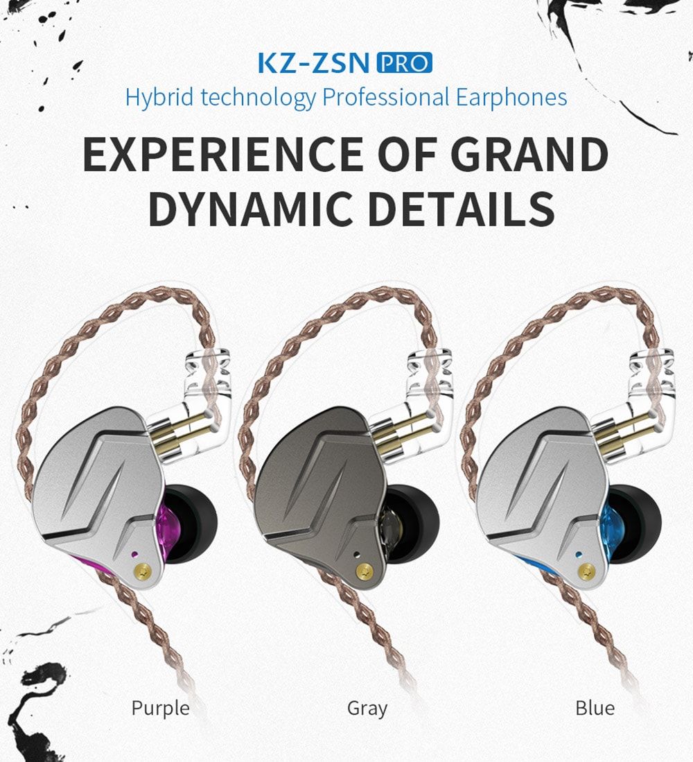 kz zsn pro hybrid heavy bass earphones 1 1