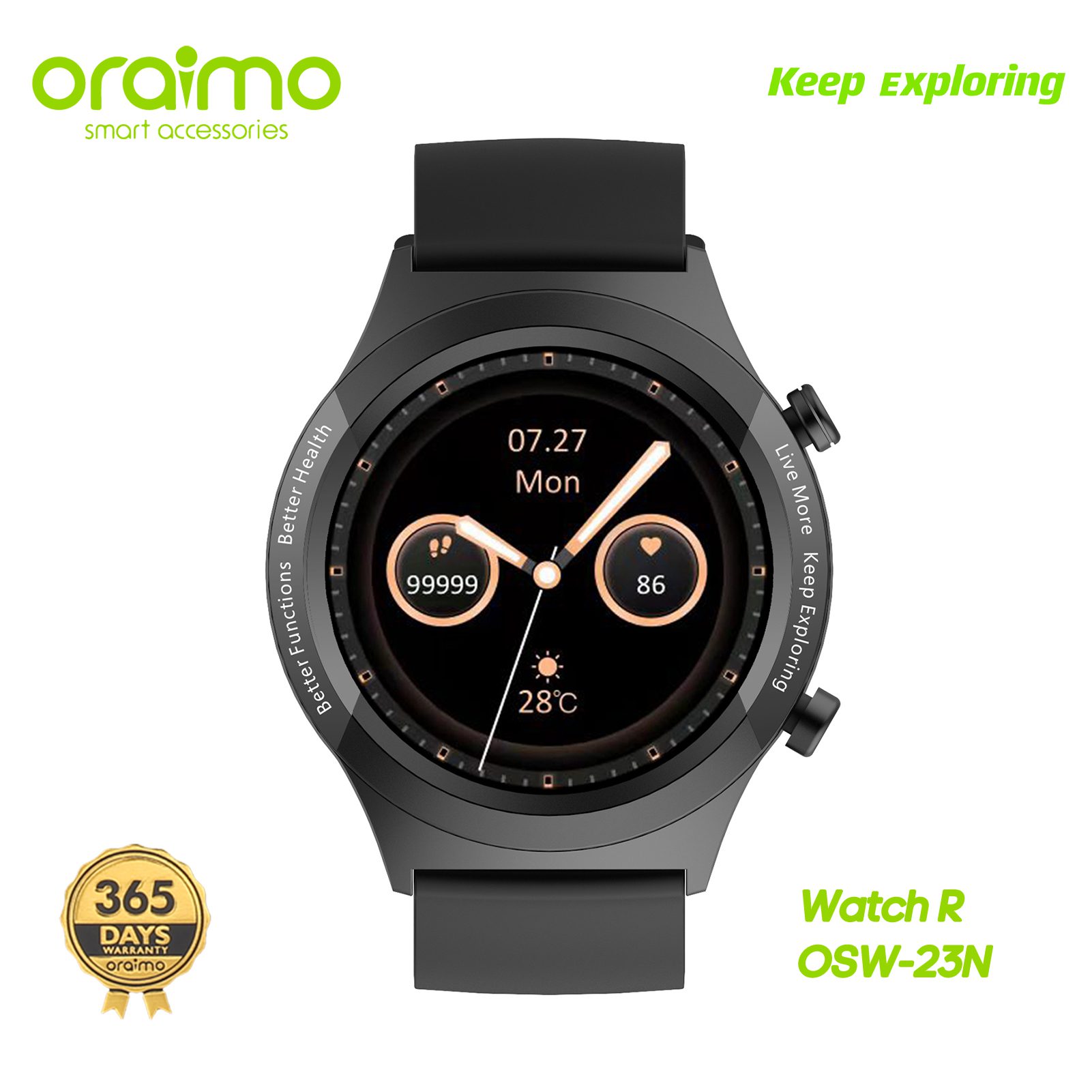 Oraimo OSW-16 Fitband Tempo Silver Smart Watch - Spectrum Phones