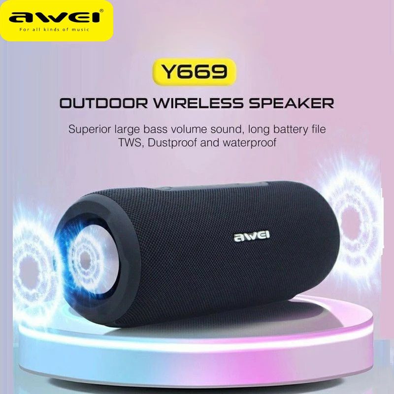 Awei Y669 Outdoor Sports Bluetooth Speaker Portable Sound Box Super Power 3D Stereo Surround Sound Interconnection.jpg Q90.jpg
