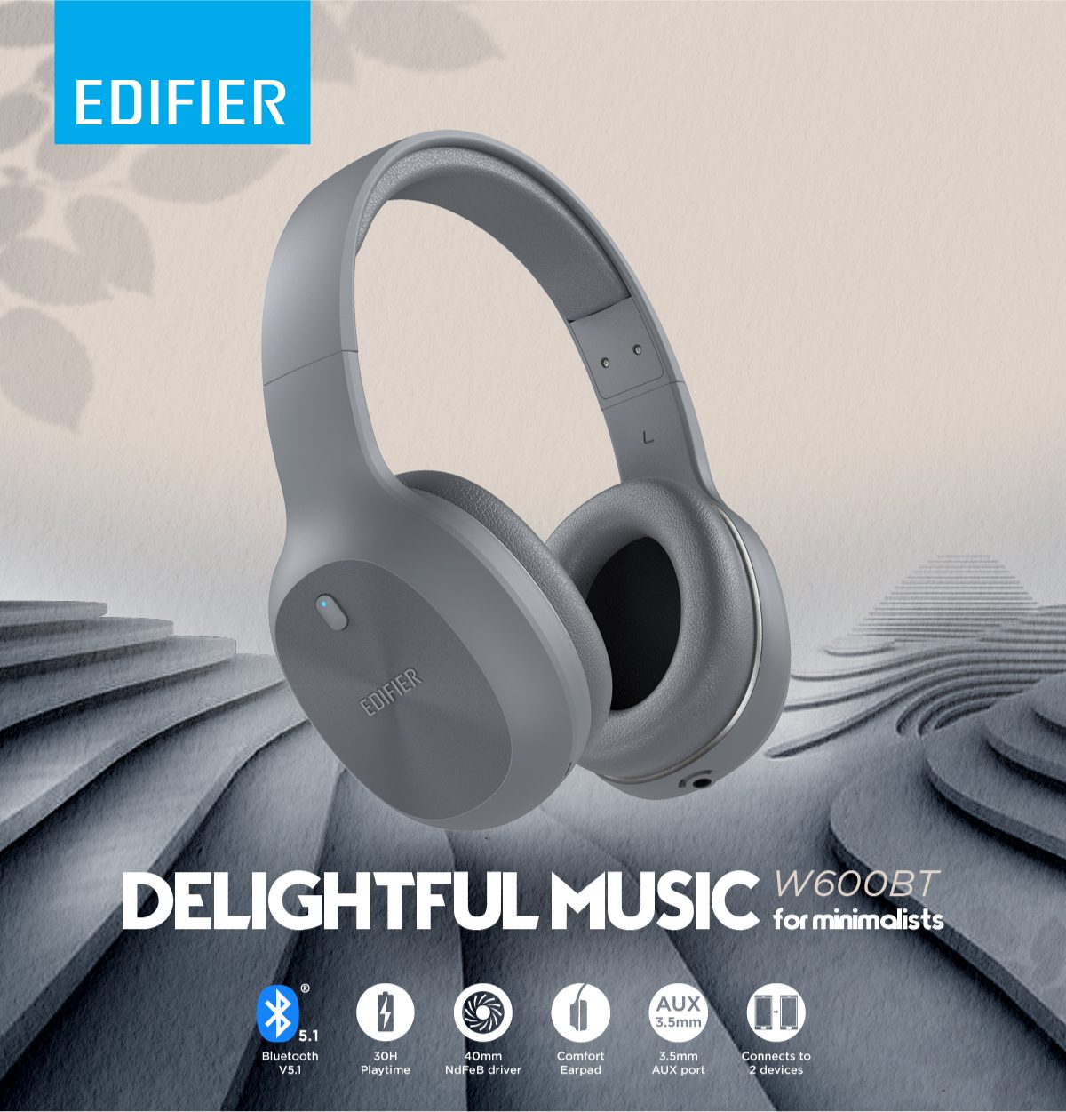 edifier w600bt bluetooth stereo headphones 1
