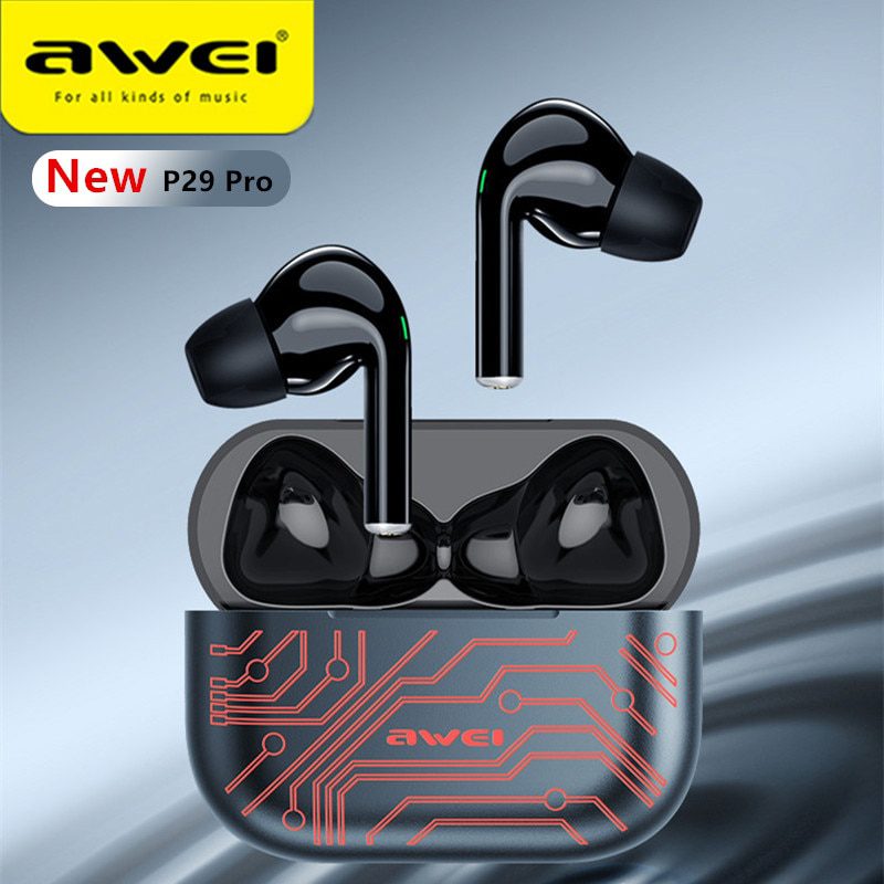main image0AWEI T29 Pro TWS Bluetooth Earphones Wireless Headphones cool LED Display Earbuds With Mic HiFi Sports