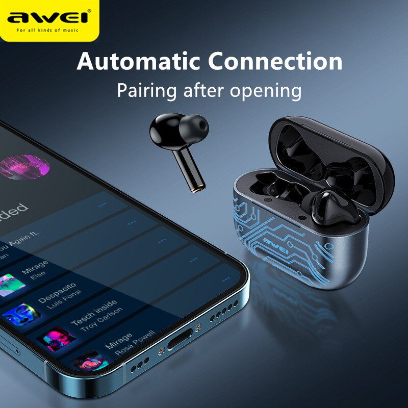 main image2AWEI T29 Pro TWS Bluetooth Earphones Wireless Headphones cool LED Display Earbuds With Mic HiFi Sports