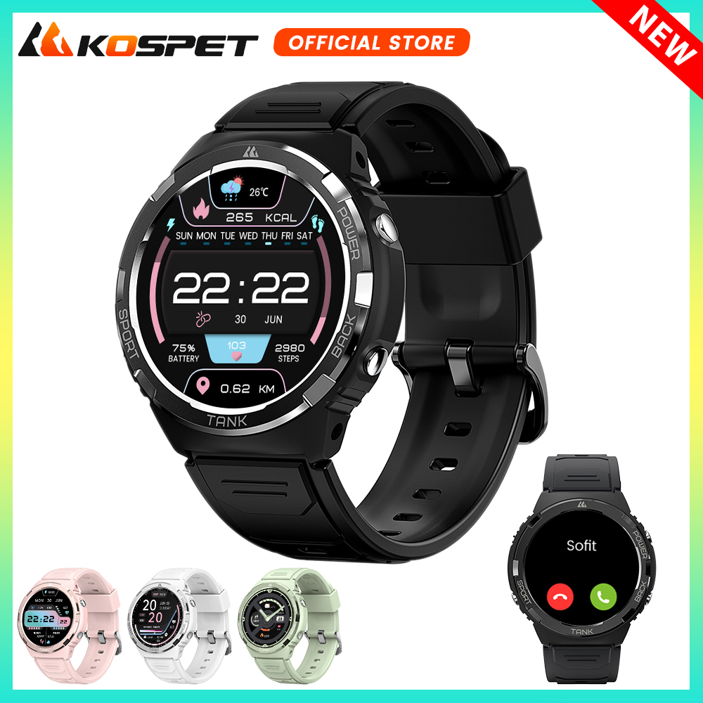 BtQl2023 KOSPET TANK S1 Smartwatch Women AMOLED AOD 5ATM Waterproof Smartwatches Bluetooth Call Fitness Tracker Ultra