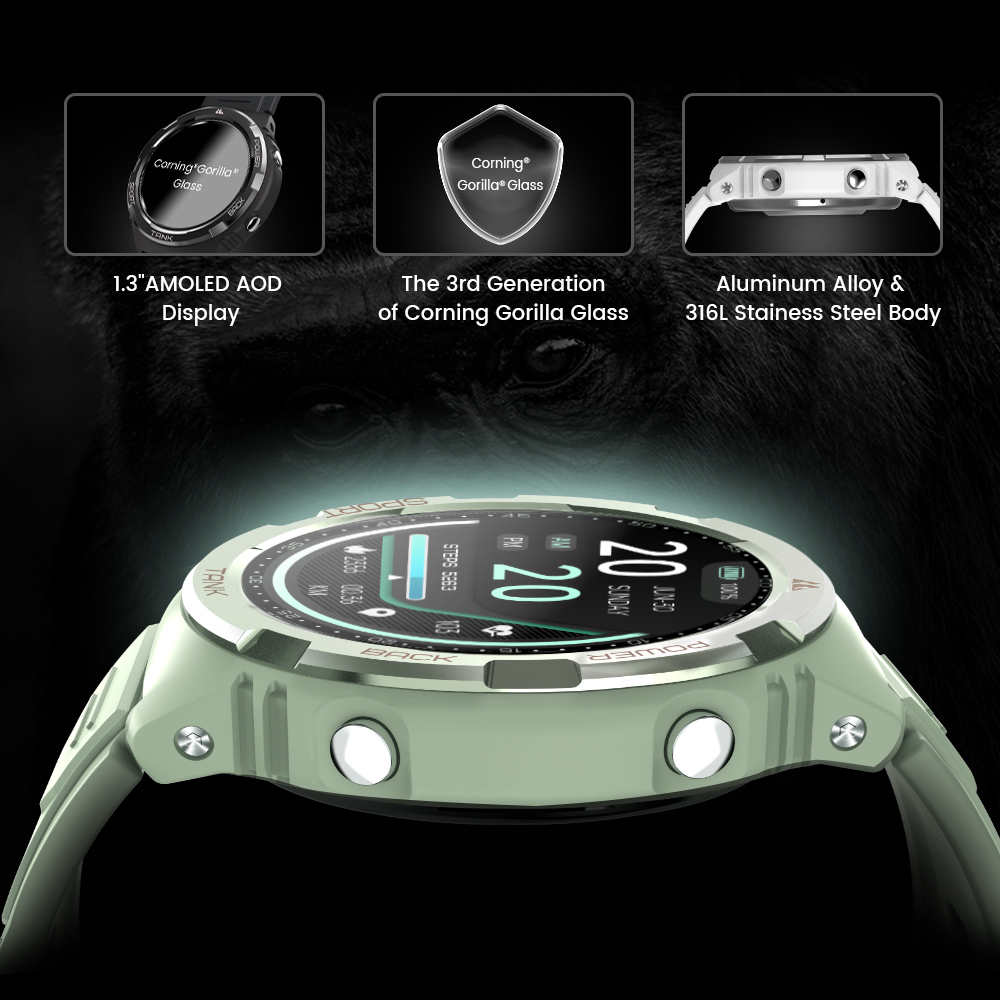 N7qN2023 KOSPET TANK S1 Smartwatch Women AMOLED AOD 5ATM Waterproof Smartwatches Bluetooth Call Fitness Tracker Ultra