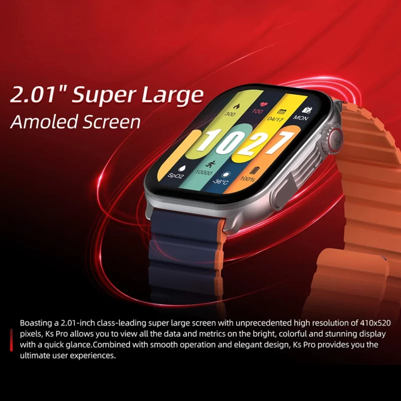 World Premiere Kieslect Ks Pro Smartwatch 2 01 AMOLED Screen Bluetooth Call Heart Rate Monitor AOD.jpg Q90.jpg