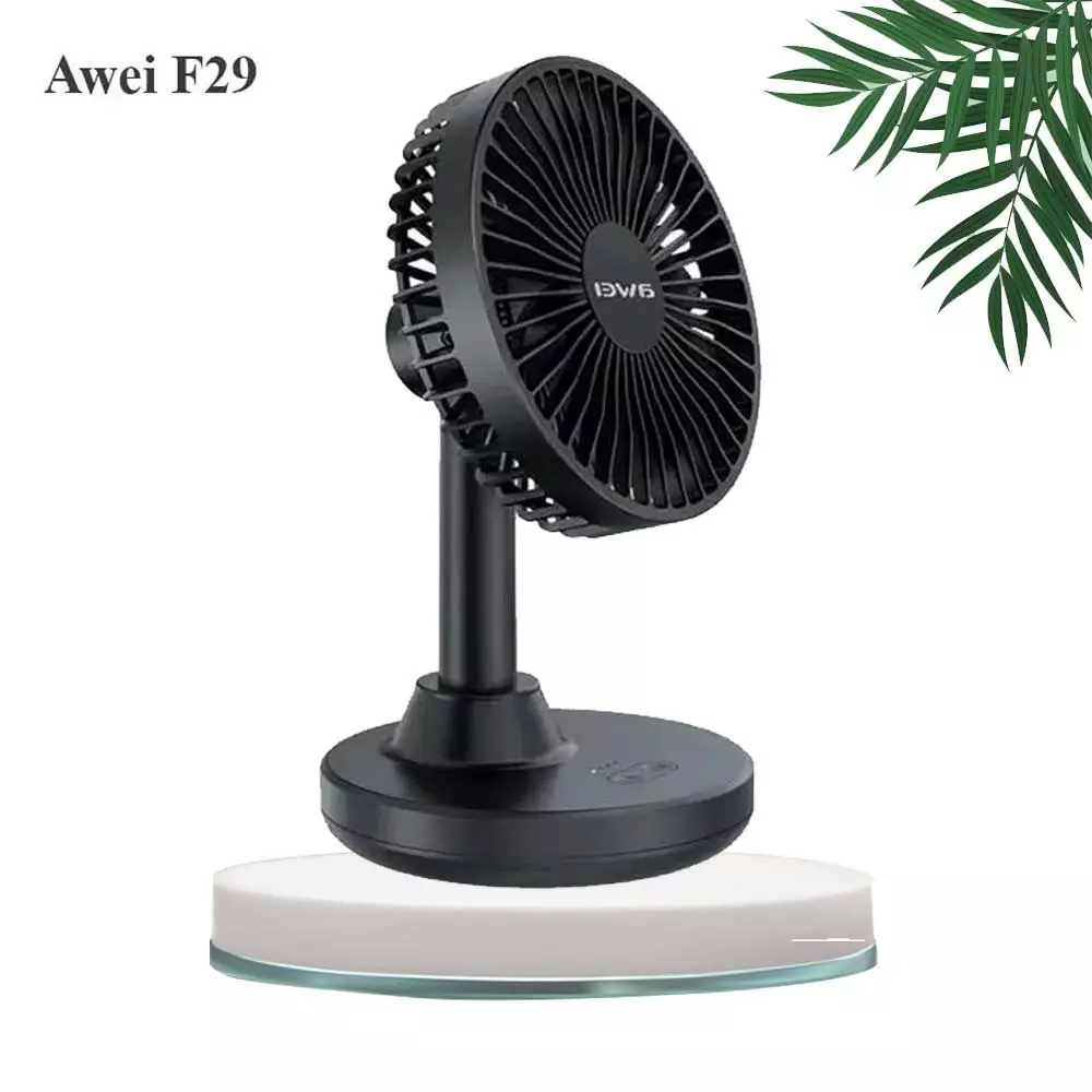 Awei F29 Mini Desktop Oscillating Rechargeable Fan 3600mAh