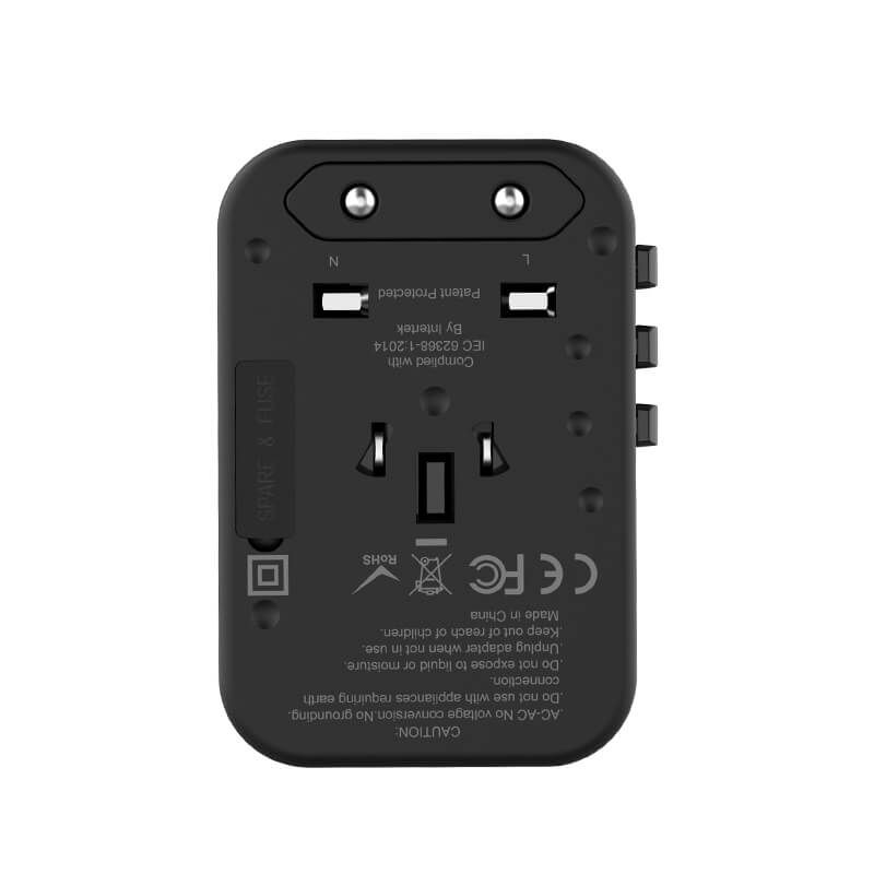 wiwu ua 303 universal adapter qc 3 0 pd with 3 usb and 2 type c ports 2