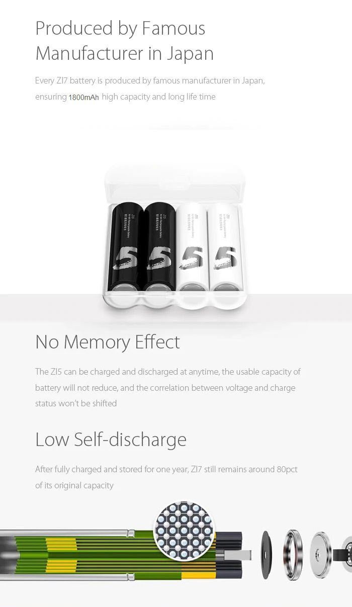Xiaomi MI AA Ni MH Rechargeable Batteries 4 pcs 1