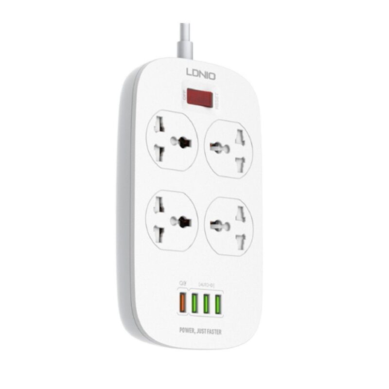 ldnio sc4407 power socket 4 usb charger with power extension cord 1