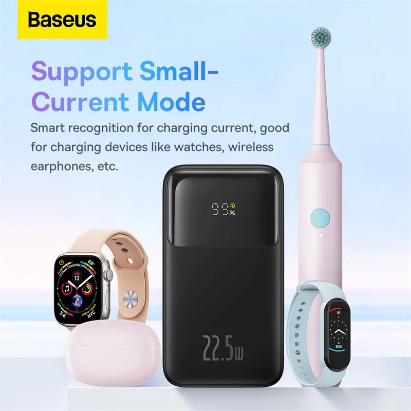 Baseus Power Bank 20000mAh 22.5W Built in Lightning Type C Cable Comet Series Digital Display Fast Charge Power PPMD020101 9