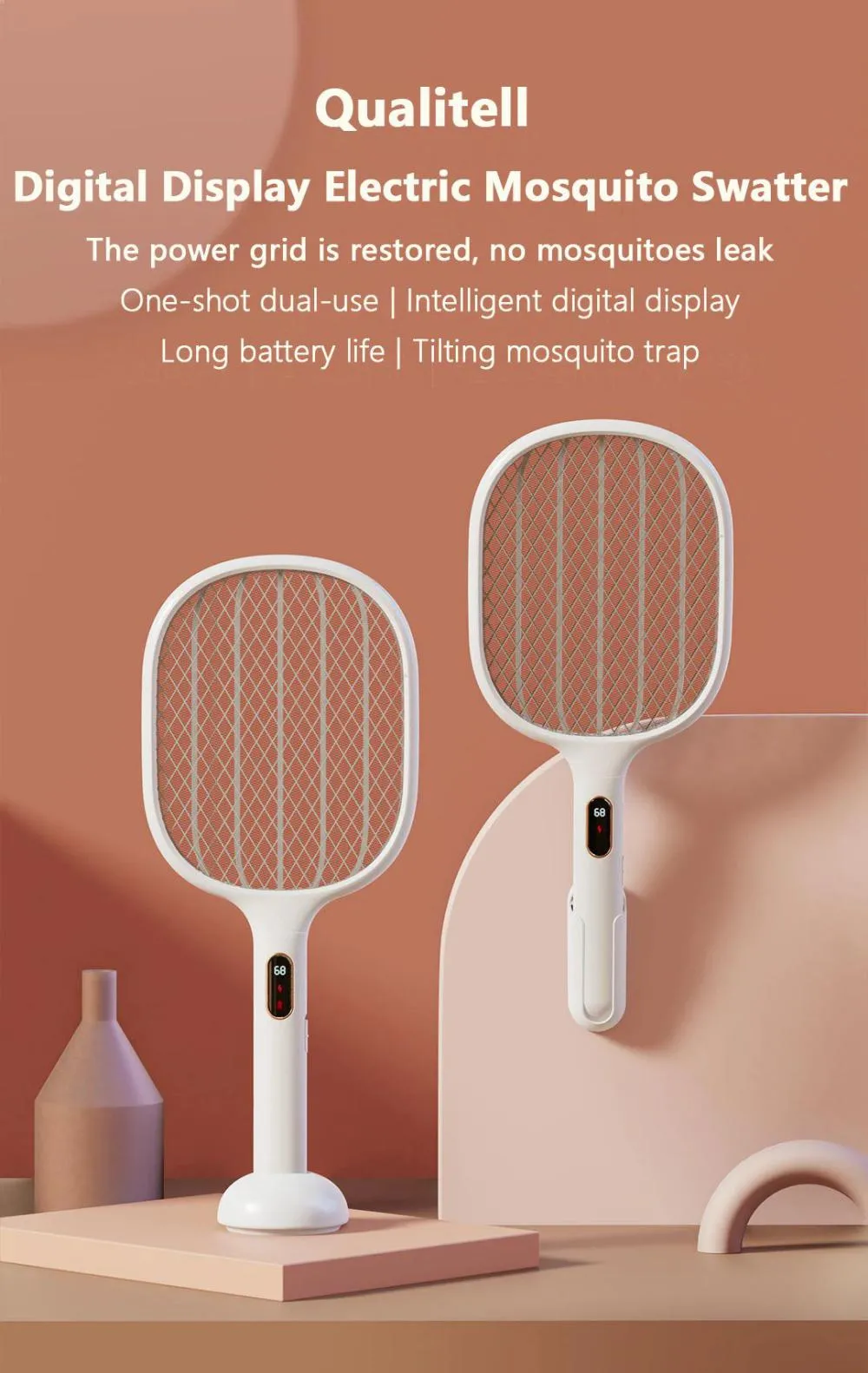 qualitell smart digital display electric mosquito swatter s1 3