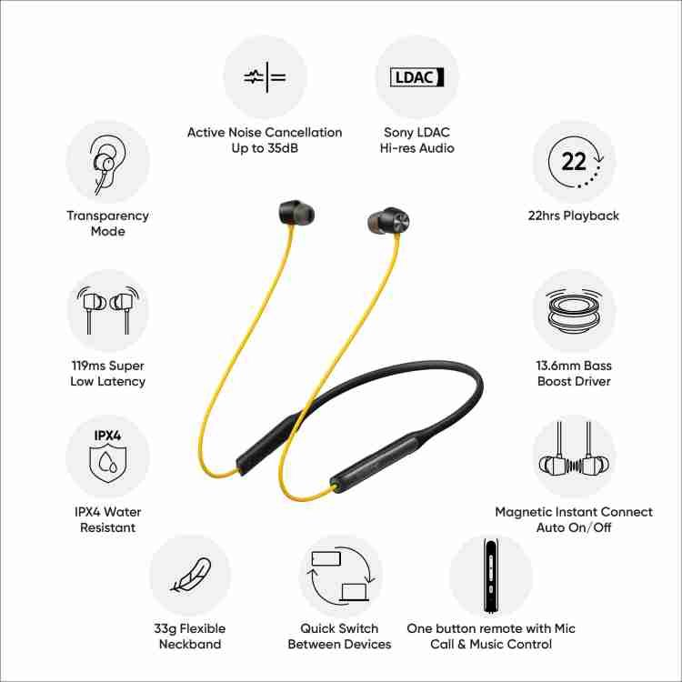 realme Buds Wireless Pro ANC LDAC Bluetooth in Ear Earphones Extreme Gadgets