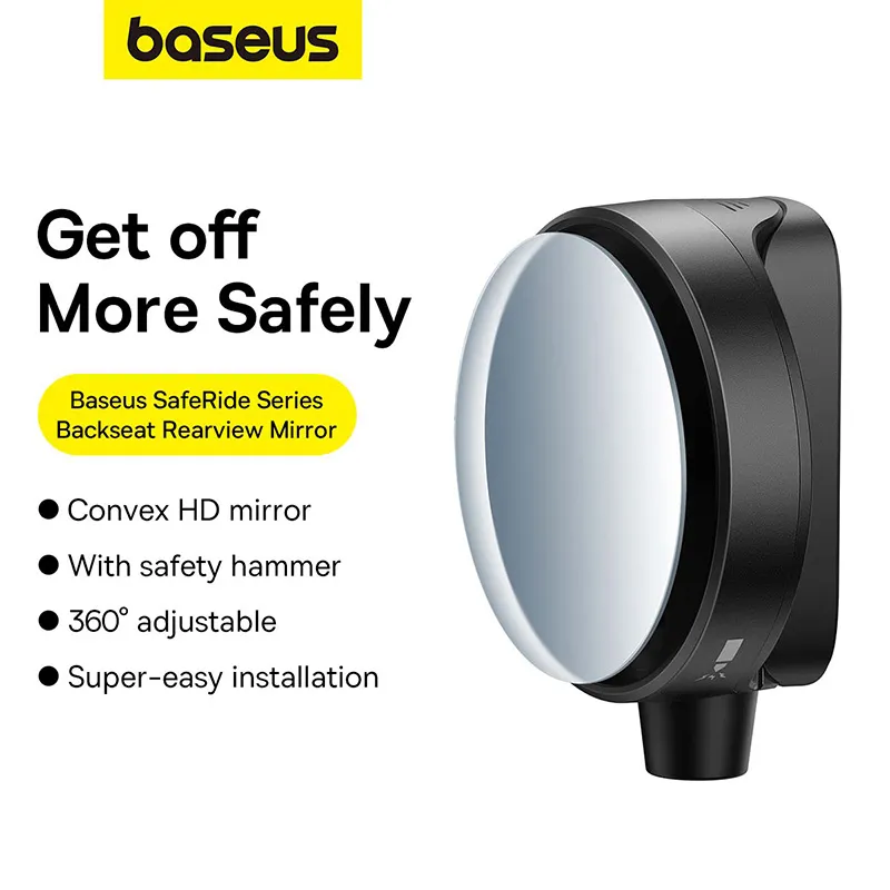 BASEUS Blind Spot Mirror For Car Backseat Rearview With Safety Hammer Wide Viewing Angle Rear View Mirror 14