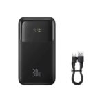 Baseus 10000mAh 30W Power Bank Comet Series Fast Charging Dual Type-C Cable Display Original Black