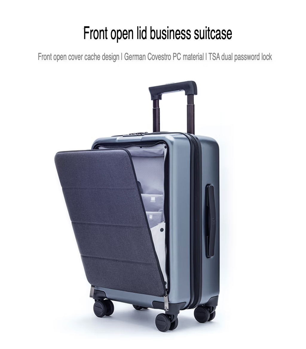 90Fen NINETYGO Bussiness Suitcase 20 inch Boarding Case With Front Cover Spinner Wheels Hardshell TSA Luggage Lock4