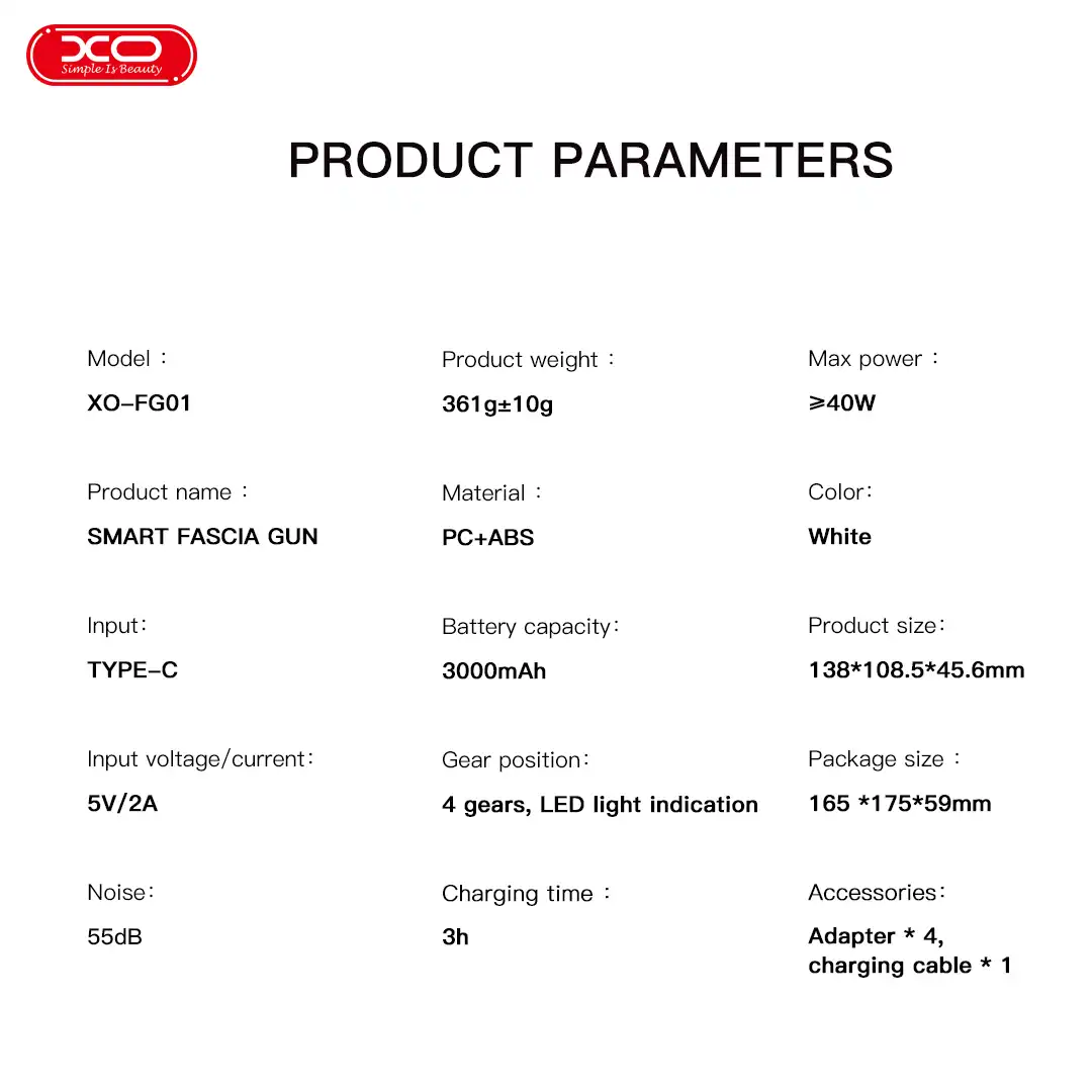 XO FG01 Smart Fascia Massage Gun 2