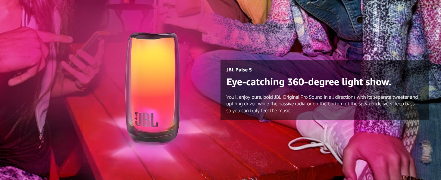 Screenshot 2024 10 10 at 13 15 37 Amazon.com JBL Pulse 5 Portable Bluetooth Speaker with Dazzling Lights Original Pro Sound Black Electronics