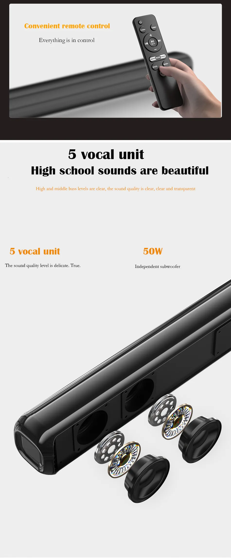 Awei Y520 Home Theater Bluetooth Soundbar Speaker 2 1