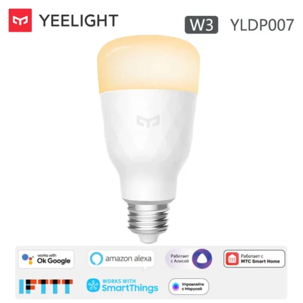 Yeelight W3 YLDP007 Smart LED Bulb Dimmable E27 2700K 900lm 8W 100 240V Wifi App Voice.jpg 640x640Q90.jpg