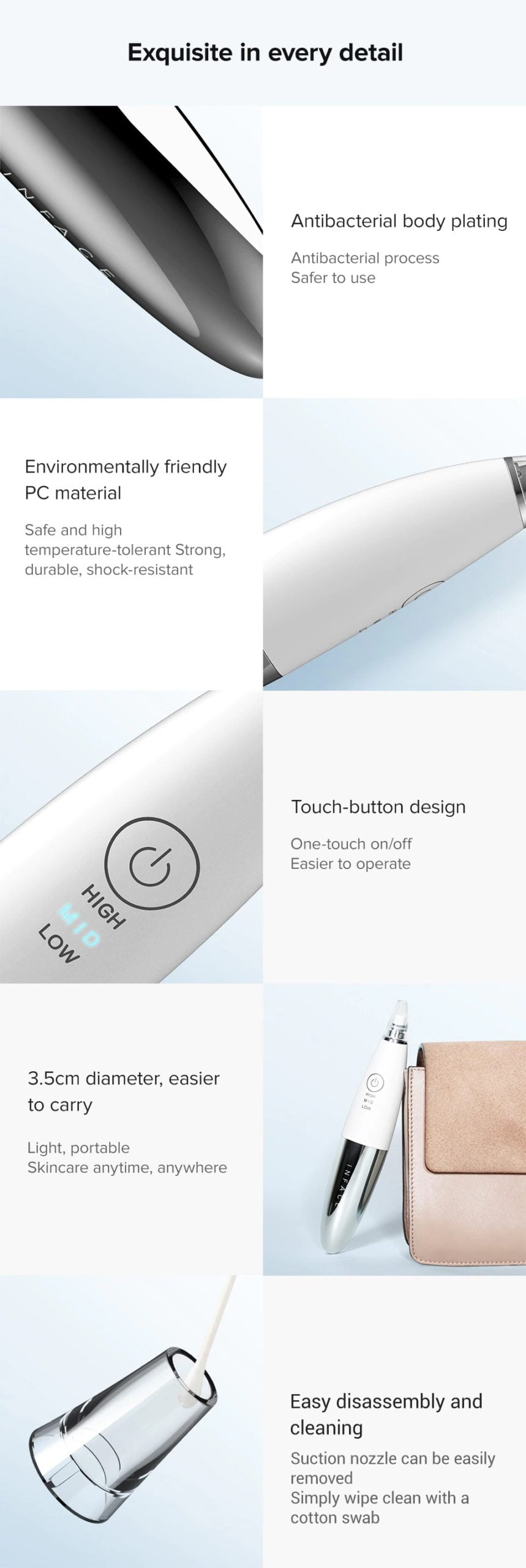 Xiaomi Inface Electric Blackhead Removal MS7000 White Silver banner15 scaled 1