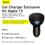 Baseus Qualcomm Quick Charge 5 Technology Multi-Port Fast Charge (C+C+U) 160W Set - Image 10