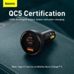 Baseus Qualcomm Quick Charge 5 Technology Multi-Port Fast Charge (C+C+U) 160W Set - Image 11