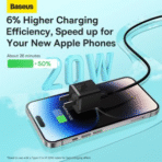Baseus GaN5 Fast Charger 1C 20W CN Set C to Ip (Mini) - Image 7
