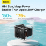 Baseus GaN5 Fast Charger 1C 20W CN Set C to Ip (Mini) - Image 6