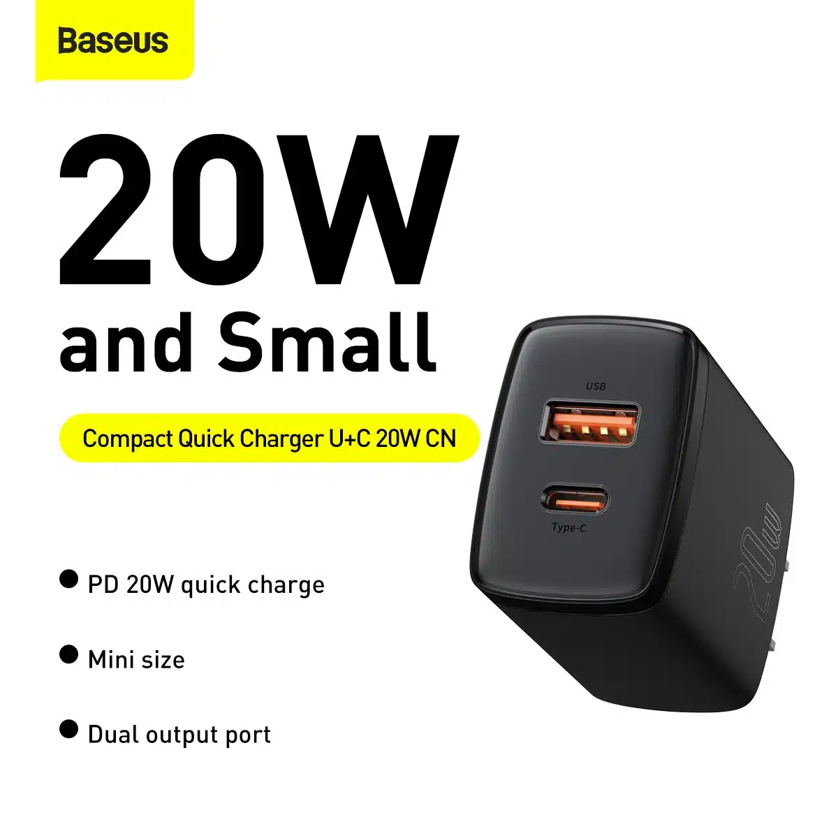 Baseus Compact Quick Charger UC 20W CN 3