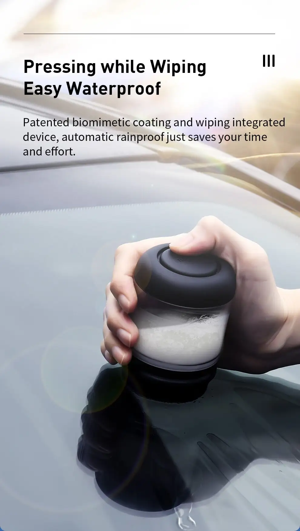 Baseus ACFYJ A01 Nice view glass rain proofing agent For Car Window Glass With 100ml Hydrophobic Black 20