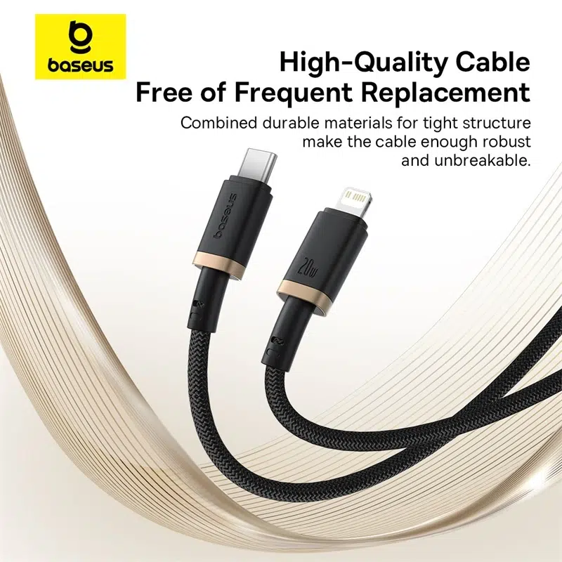 Baseus Dura Series Fast Charging Cable Type C to iP 20W 1m GoldBlack Baseuscolombo 13