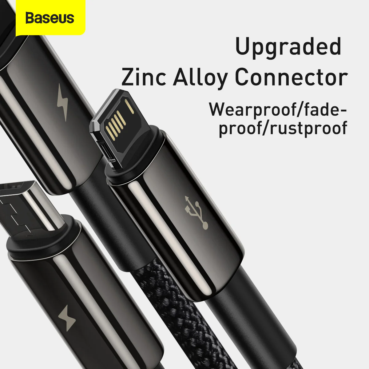 Baseus Tungsten Gold One For Three Fast Data Cable 5