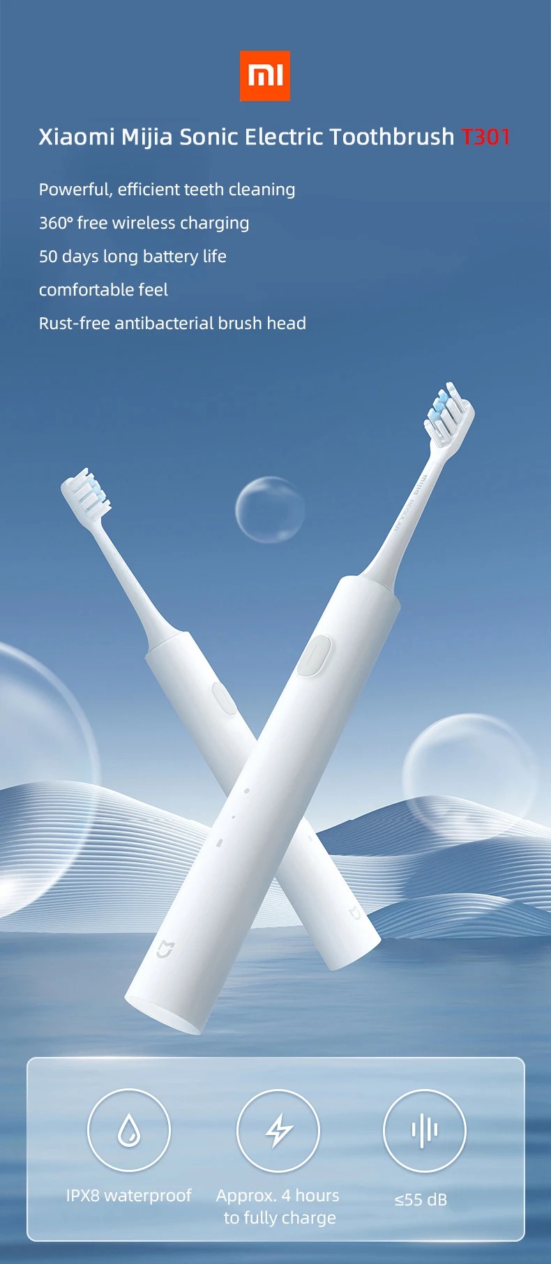 MIJIA T301 Sonic Electric Toothbrush 2 1