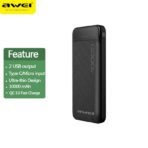 Awei P37K Fast Charging 10000mAh Power Bank - Image 3