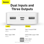 Baseus Bipow 15W 20000mAh Digital Display Power Bank White - Image 4