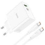 Hoco Awesome PD65W High Power Dual Port (1A1C) Fast Charger Set (C113A) - Image 3