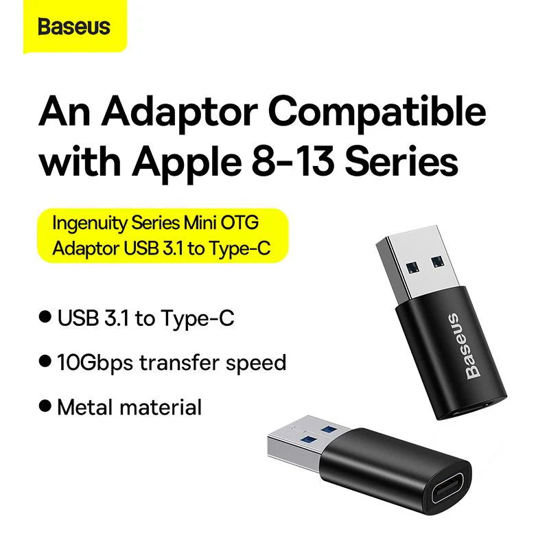 Baseus Ingenuity Series Mini OTG Adapter Usb to Type C 5
