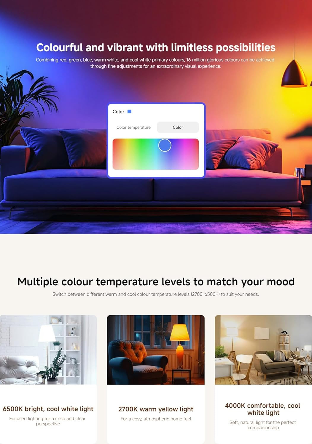Xiaomi Smart LED Bulb White and Color Model 9290041709 2