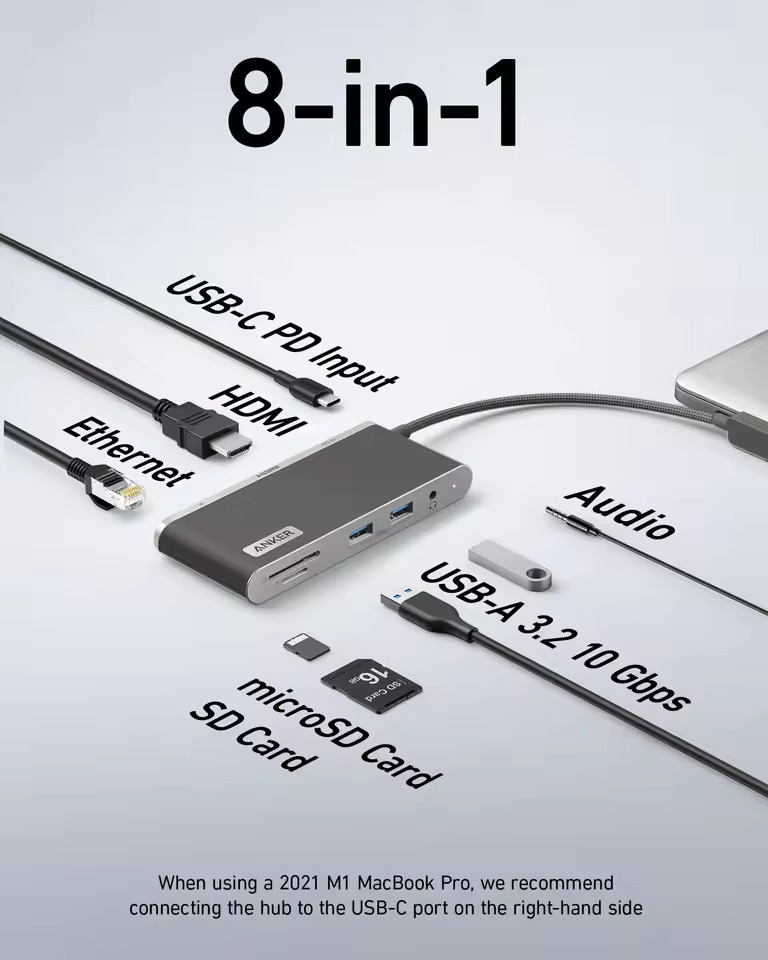 Anker 633 USB C 8 in 1 Hub A8382 1