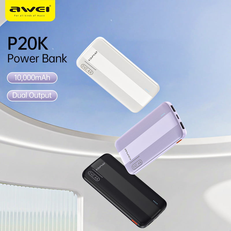 Awei P20K Dual Output 10000mAh Power Bank 3