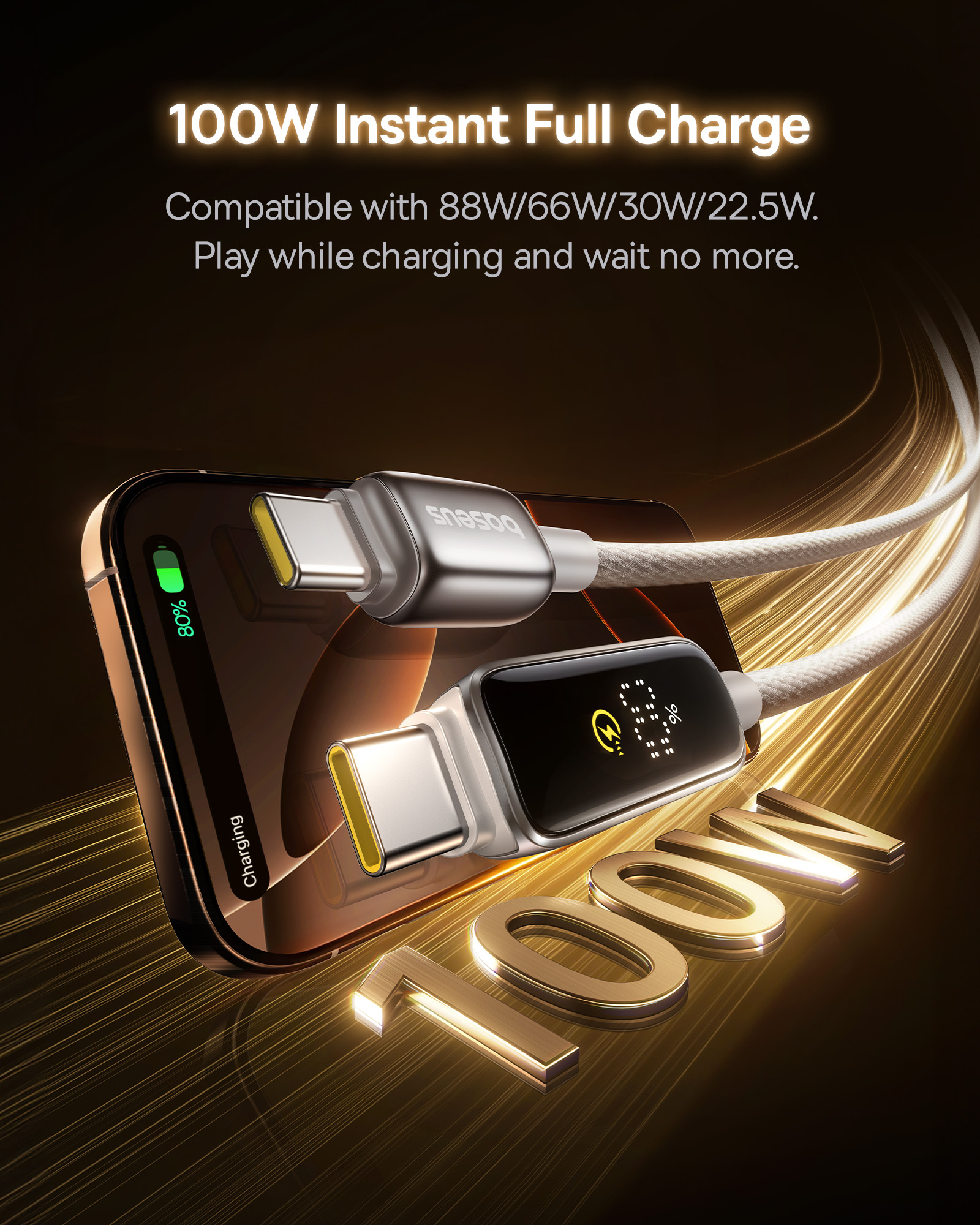 Baseus Vipow 100W Fast Charging Cable USB C to USB C P10381802851 5