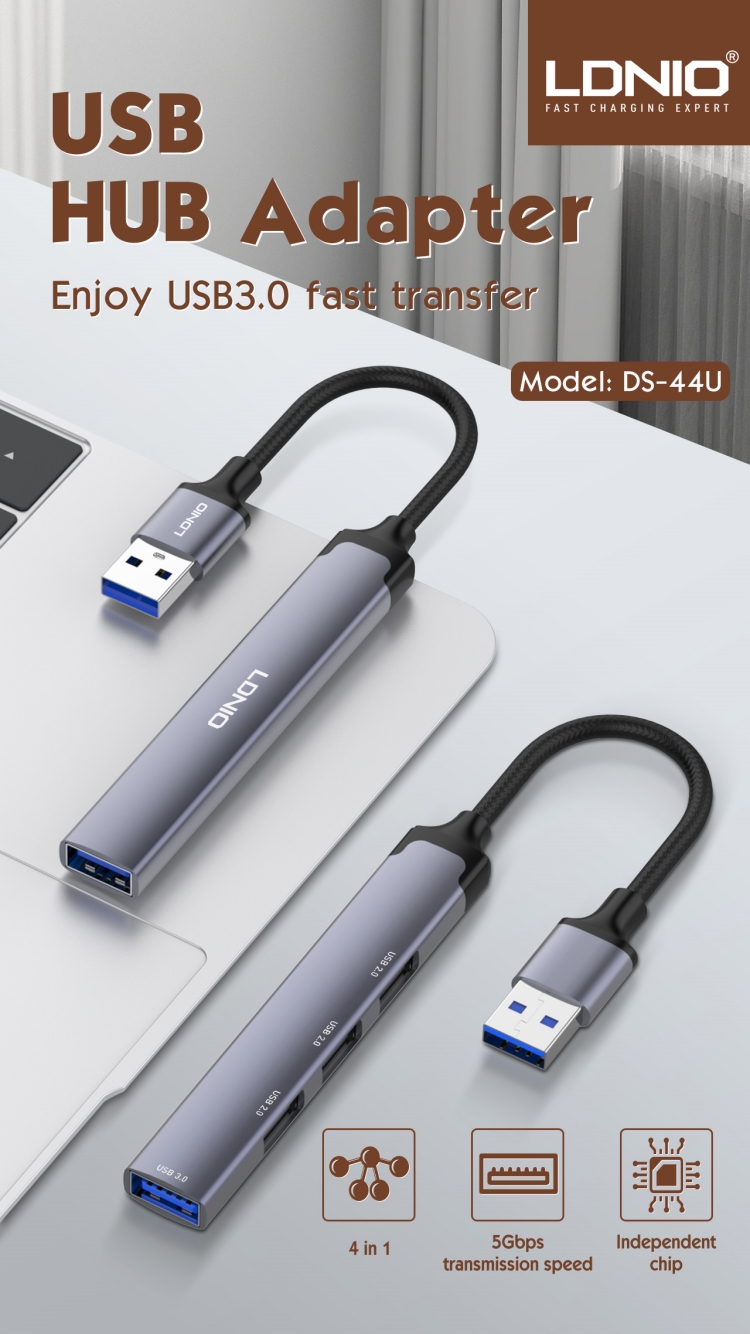 Ldnio DS 44U 4 in 1 USB Hub Multiport Docking Station 1