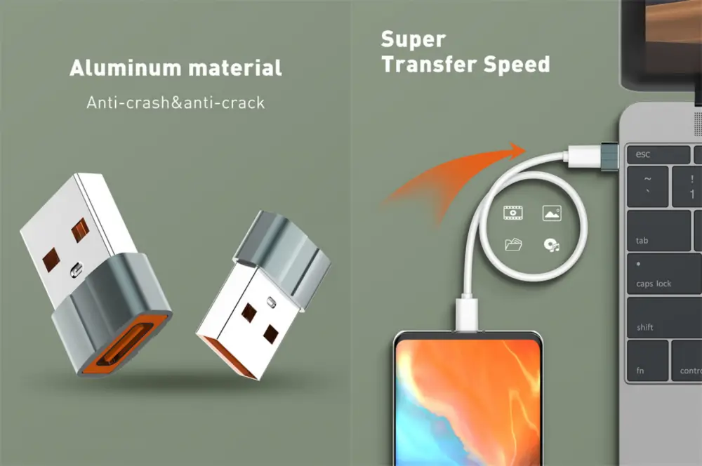 Ldnio LC150 USB C Female To USB Male Adapter Transmission 1